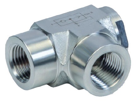 Stainless steel pneumatic fittings QUICK EXHAUST VALVE, T-BODY VERSION Fittings and quick-connect couplings
