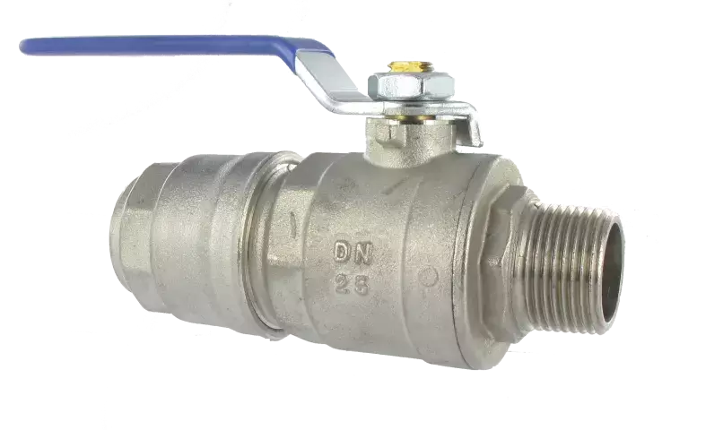 Compressed air distribution LOCKABLE BALL VALVE WITH CONNECTION, MALE THREADED