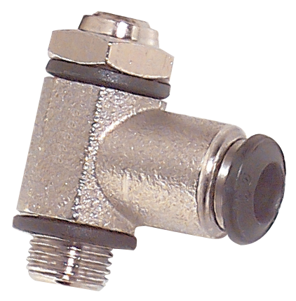 Flow regulators, nickel plated brass version, with automatic fitting VERSION WITH SCREWDRIVER REGULATION