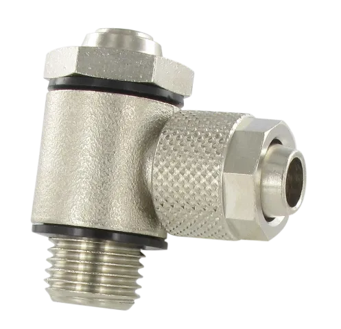 Flow regulators, «compact» version with body made of nickel-plated brass HANDWHEEL VERSION FOR REGULATION Fittings and quick-connect couplings