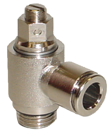 Flow regulators, nickel plated brass version, with automatic fitting BI-DIRECTIONAL VERSION, PARALLEL Fittings and quick-connect couplings
