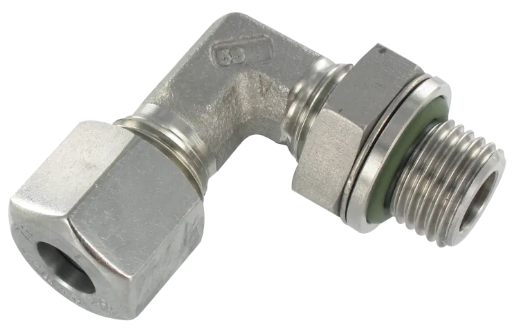 Stainless steel compression fittings DIN 2353 SWIVEL MALE ELBOW FITTING, PARALLEL WITH FKM SEALING Fittings and quick-connect couplings