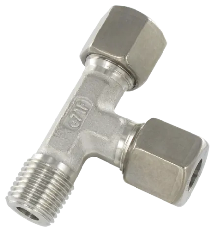 Stainless steel compression fittings DIN 2353 OFF-SET T MALE FITTING, TAPER