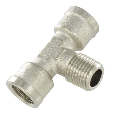 Standard fittings in nickel plated brass «light series» T FITTING F/M/F Fittings and quick-connect couplings
