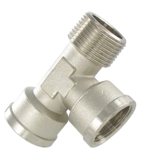 Standard fittings in nickel plated brass «light series» T FITTING F/F/M Fittings and quick-connect couplings