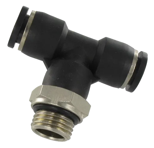 Implantation’s fittings SWIVEL CENTRAL BRANCH T MALE FITTING, PARALLEL Fittings and quick-connect couplings