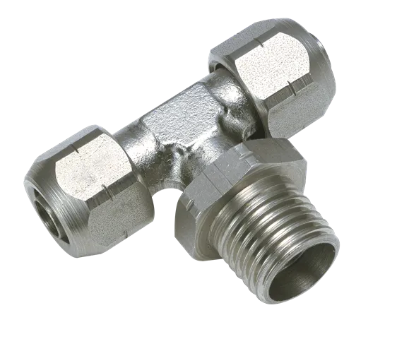 Stainless steel quick-connect fittings SWIVEL CENTRAL BRANCH T MALE FITTING, TAPER Fittings and quick-connect couplings