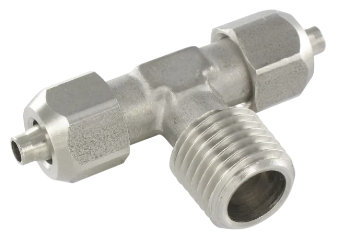 Stainless steel quick-connect fittings CENTRAL BRANCH T MALE FITTING, TAPER