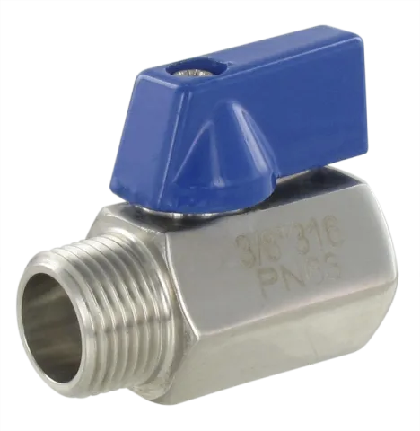 Miniature valves series IN STAINLESS STEEL MALE / FEMALE, BSP PARALLEL Fittings and quick-connect couplings