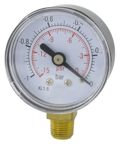 DRY PRESSURE GAUGES, PLASTIC CASING, RADIAL CONNECTION Pneumatic components