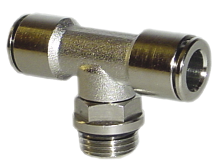 Implantation's fittings SWIVEL CENTRAL BRANCH T MALE FITTING, PARALLEL Fittings and quick-connect couplings