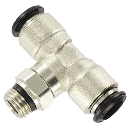 Implantation’s fittings SWIVEL CENTRAL BRANCH T MALE FITTING, UNIVERSAL THREAD BSP/NPT - TAPER
